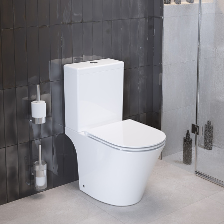 Унитаз напольный с бачком Ambassador Ritz 237K19002S белый с сиденьем каскадный смыв